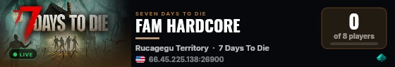 FAM HARDCORE live status badge