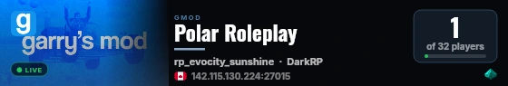 Polar Roleplay live status badge