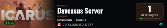 Daveasus Server live status badge