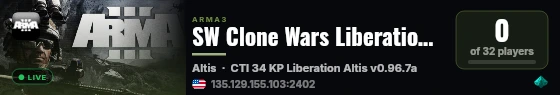 SW Clone Wars Liberation - CT113 live status badge