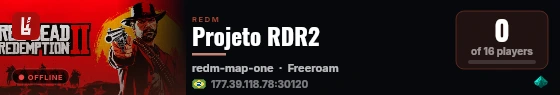 Projeto RDR2 live status badge