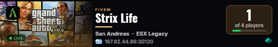 Strix Life live status badge