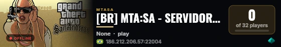 [BR] MTA:SA - SERVIDOR LIMPO (BENCHMARK FPS) live status badge