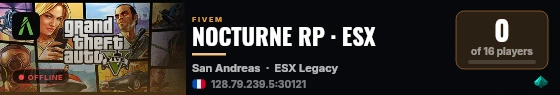 NOCTURNE RP · ESX live status badge