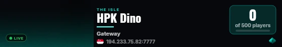 HPK Dino live status badge