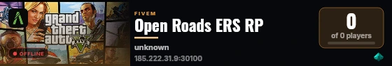 Open Roads ERS RP live status badge