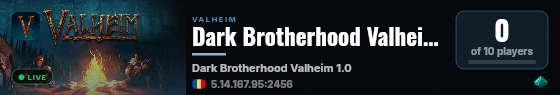 Dark Brotherhood Valheim 1.0 live status badge