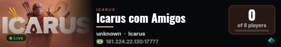 Icarus com Amigos live status badge