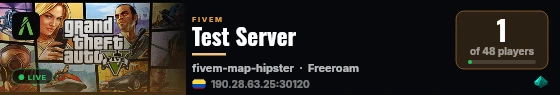 Test Server live status badge