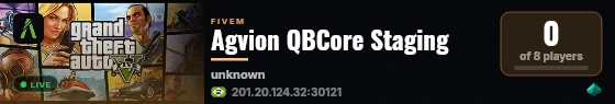 Agvion QBCore Staging live status badge