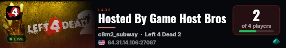 Hosted By Game Host Bros live status badge