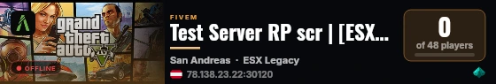 Test Server RP scr | [ESX Legacy] live status badge