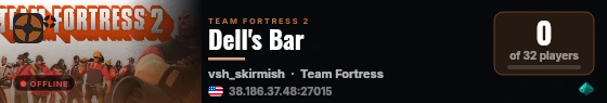 Dell's Bar live status badge