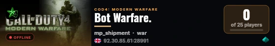 Bot Warfare. live status badge