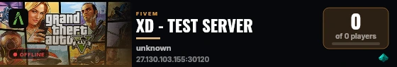 XD - TEST SERVER live status badge