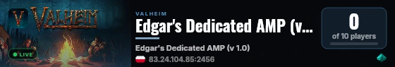 Edgar's Dedicated AMP (v 1.0) live status badge