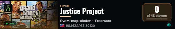 Justice Project live status badge