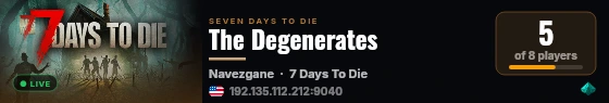 The Degenerates live status badge