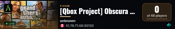 [Qbox Project] Obscura City live status badge