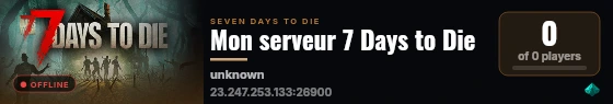 Mon serveur 7 Days to Die live status badge
