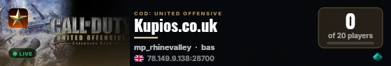 Kupios.co.uk live status badge
