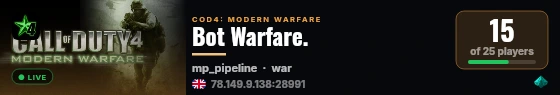 Bot Warfare. live status badge