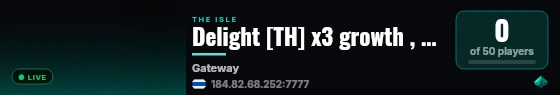 Delight [TH] x3 growth , All Prime , x3 AI | PVP Server live status badge