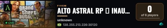 ALTO ASTRAL RP ➜ INAUGUROU HOJE ⬅ live status badge
