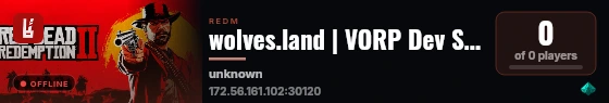 wolves.land | VORP Dev Server live status badge