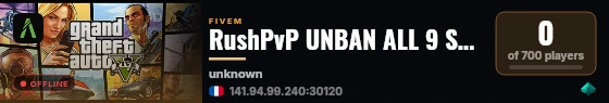RushPvP UNBAN ALL 9 SEPTEMBRE live status badge