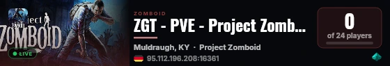 ZGT - PVE - Project Zomboid (EU) live status badge
