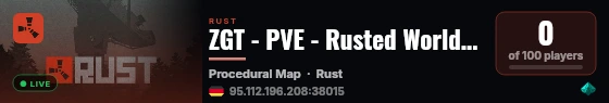 ZGT - PVE - Rusted World (EU) live status badge