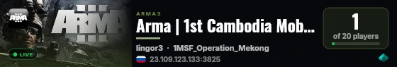 Arma 3 live status badge