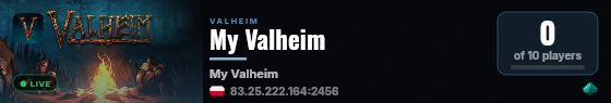 My Valheim live status badge