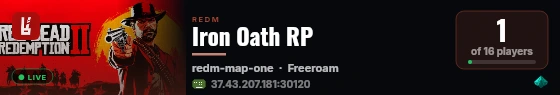 Iron Oath RP live status badge