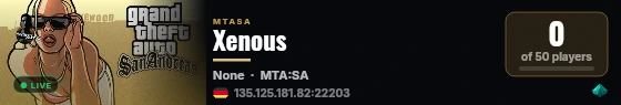 Xenous live status badge