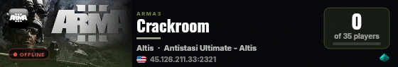 Crackroom live status badge