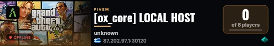[ox_core] LOCAL HOST live status badge