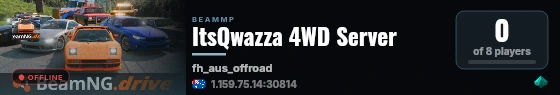 ItsQwazza 4WD Server live status badge