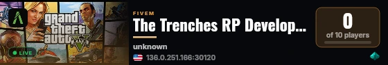 The Trenches RP Development live status badge