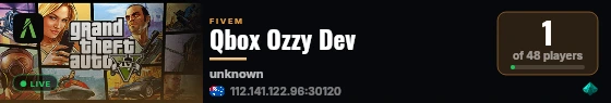 Qbox Ozzy Dev live status badge