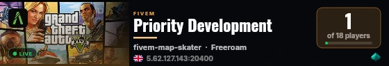 Priority Development live status badge