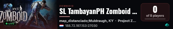SL TambayanPH Zomboid Server live status badge