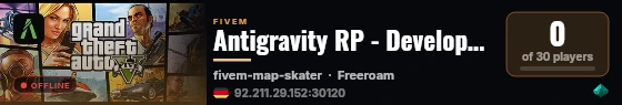Antigravity RP - Development live status badge