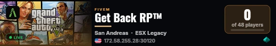Get Back ️RP™ live status badge