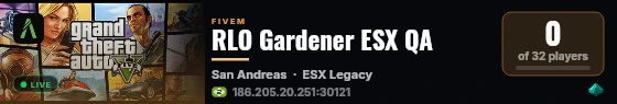 RLO Gardener ESX QA live status badge