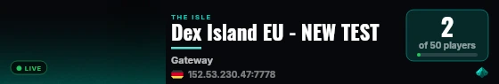 Dex Island EU - NEW TEST live status badge