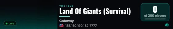 Land Of Giants (Survival) live status badge