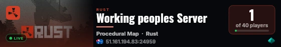 Working peoples Server live status badge