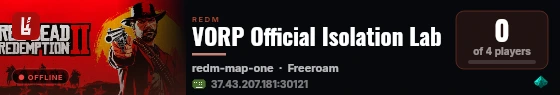 VORP Official Isolation Lab live status badge